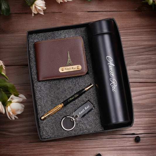 Men's Wallet Combo - Wallet, Bottle, Pen & keychain