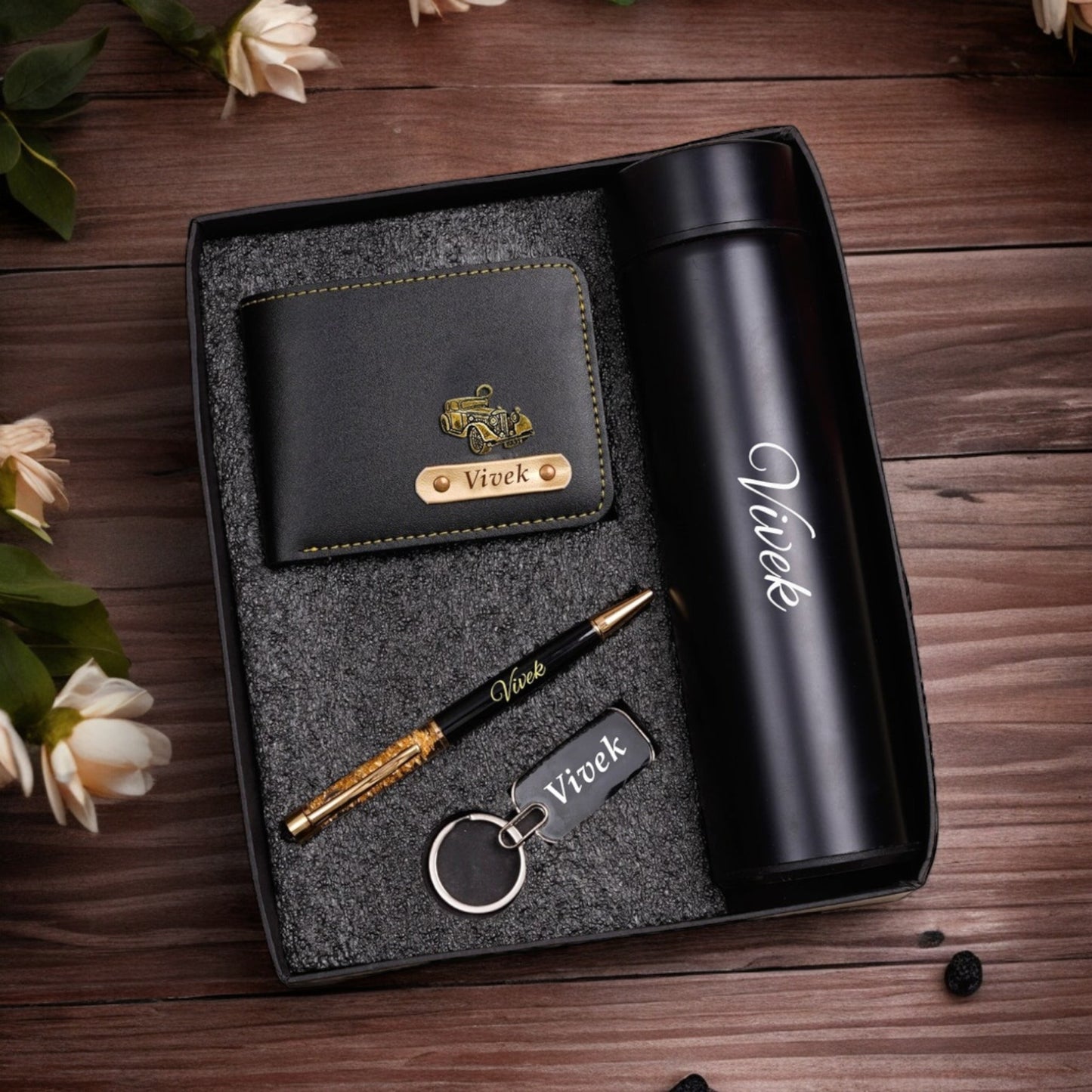 Men's Wallet Combo - Wallet, Bottle, Pen & keychain