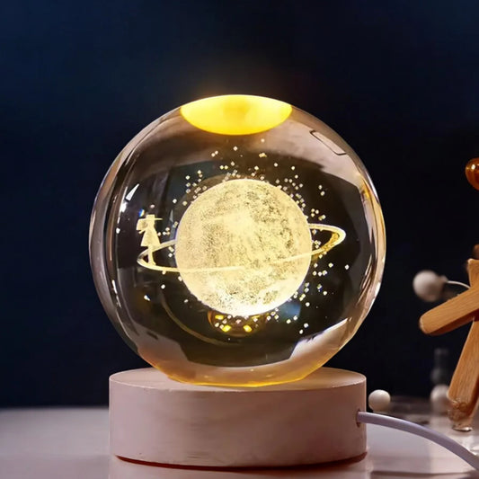 Moon with Astronaut 3D Crystal Ball