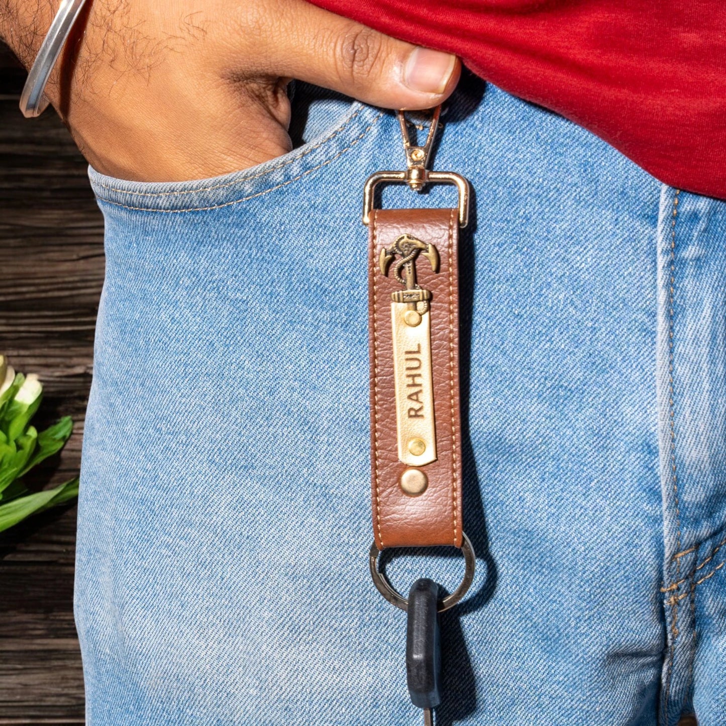 Leather Hook Keychain