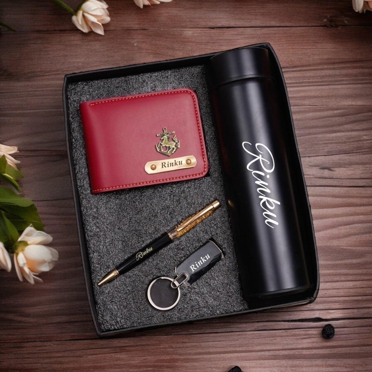 Men's Wallet Combo - Wallet, Bottle, Pen & keychain