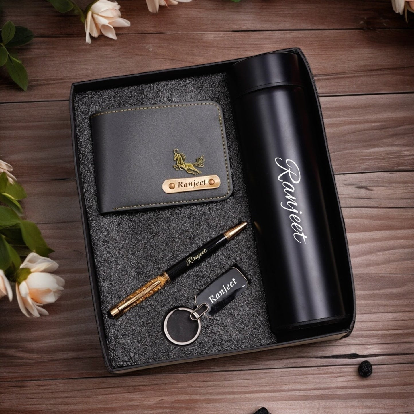 Men's Wallet Combo - Wallet, Bottle, Pen & keychain