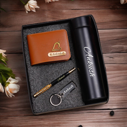 Men's Wallet Combo - Wallet, Bottle, Pen & keychain