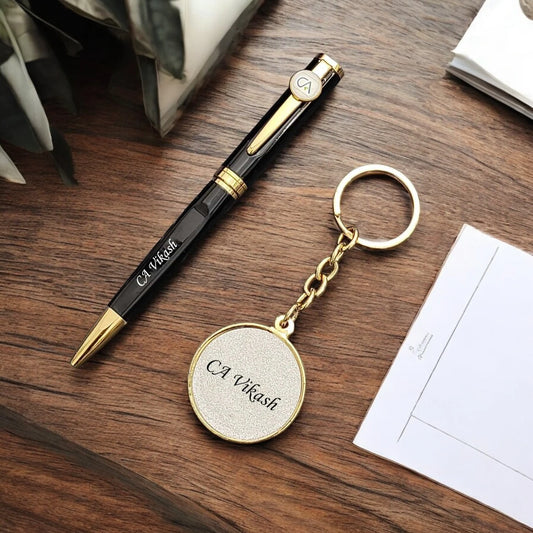 Personalized Pen & Keychain for Chartered Accountants - CA Signature Set